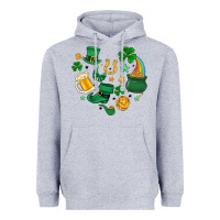 Heather Grey st. patrick heart doodle Heavyweight Hoodie - MaliasSmallBusiness