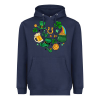 Navy st. patrick heart doodle Heavyweight Hoodie - MaliasSmallBusiness