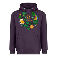 Plum st. patrick heart doodle Heavyweight Hoodie - MaliasSmallBusiness