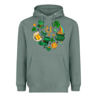 Sage st. patrick heart doodle Heavyweight Hoodie - MaliasSmallBusiness