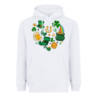 White st. patrick heart doodle Heavyweight Hoodie - MaliasSmallBusiness