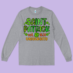 Saint Patrick University Long Sleeve Tee Designed By Artiststas