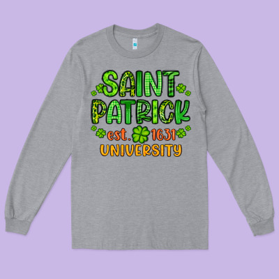Saint Patrick University Long Sleeve Tee Designed By Artiststas