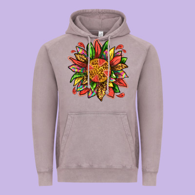 Watermelon Sunflower Vintage Hoodie Designed By Texasbilliewilder