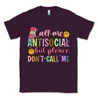 Plum call me antisocial but please don't call me Classic Tee - Artiststas
