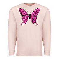 Pale Pink Floral pink butterfly Premium Sweatshirt - NancyCooperArtShop