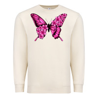 Sandshell Floral pink butterfly Premium Sweatshirt - NancyCooperArtShop