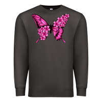 Smoke Floral pink butterfly Premium Sweatshirt - NancyCooperArtShop