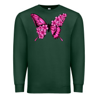 Sports Green Floral pink butterfly Premium Sweatshirt - NancyCooperArtShop