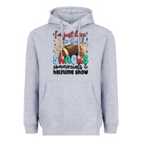 Heather Grey im just here for the snacks commercials and  halftime show Heavyweight Hoodie - MaliasSmallBusiness