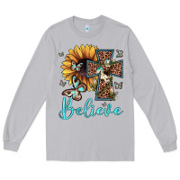 Moon Dust believe leopard cross sunflower butterfly Long Sleeve Tee - JahusDesignShop