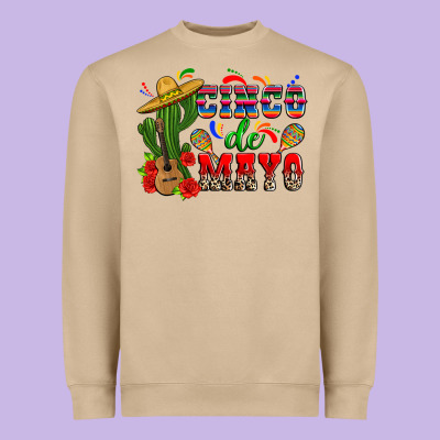 Cinco De Mayo Cactus Heavyweight Sweatshirt Designed By Zillion Design Studio