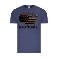 Vintage Denim juneteenth 1865 black freedom Vintage Tee - HRA Design Shop
