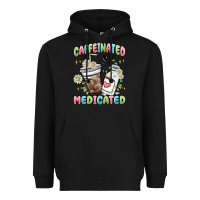 Black caffeinated and medicated Heavyweight Hoodie - MaliasSmallBusiness