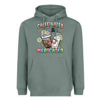 Sage caffeinated and medicated Heavyweight Hoodie - MaliasSmallBusiness