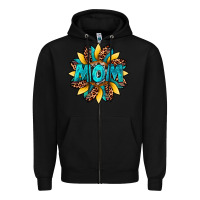 Black sunflower mom leopard Zipper Hoodie - Artiststas