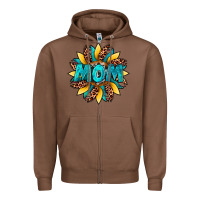Chestnut sunflower mom leopard Zipper Hoodie - Artiststas