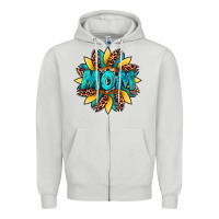 Dove Grey sunflower mom leopard Zipper Hoodie - Artiststas
