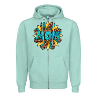 Sunflower Mom Leopard Zipper Hoodie | Teevron