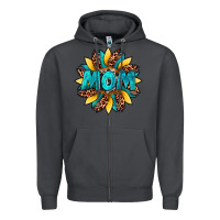 Smoke sunflower mom leopard Zipper Hoodie - Artiststas