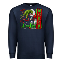 Navy grinch hand telemetry nurse Premium Sweatshirt - NancyCooperArtShop