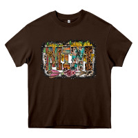 Chocolate Brown mini western Heavy Core Tee - RacoonDesign