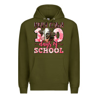 Army Green holy cow 100 days of school Premium Hoodie - LillyAllenDesigns