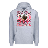 Heather Grey holy cow 100 days of school Premium Hoodie - LillyAllenDesigns