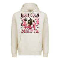 Oatmeal Heather holy cow 100 days of school Premium Hoodie - LillyAllenDesigns