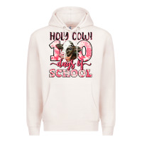 Pale Pink holy cow 100 days of school Premium Hoodie - LillyAllenDesigns