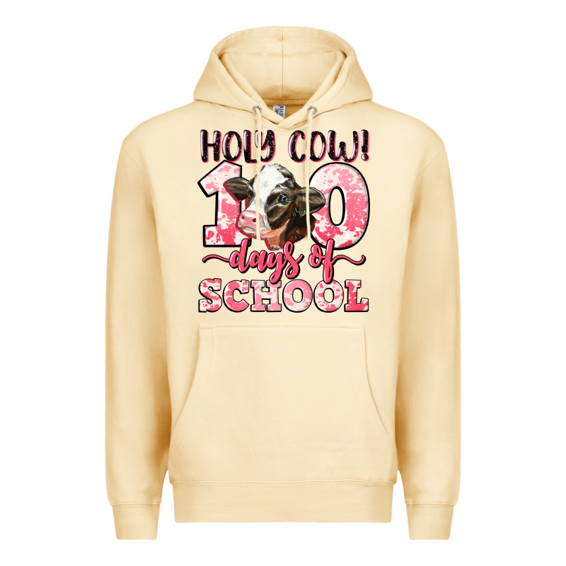 Holy Cow 100 Days Of School Premium Hoodie by LillyAllenDesigns | Teevron