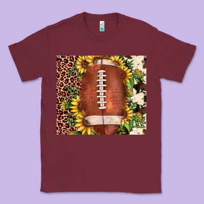 Football Leopard Cowhide Sunflower Classic Tee Designed By Jahusdesignshop
