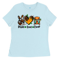 Baby Blue peace love camp ado Ladies Tee - AdoDesignShop