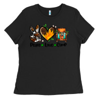 Black peace love camp ado Ladies Tee - AdoDesignShop