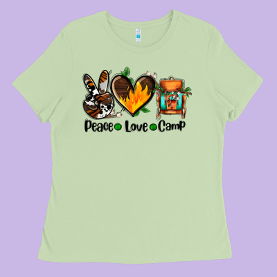 Peace Love Camp Ado Ladies Tee Designed By Adodesignshop