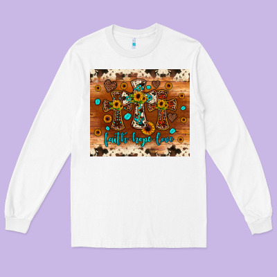 Faith Hope Love Cross Long Sleeve Tee Designed By Jahusdesignshop