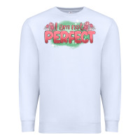 White i am not perfect Premium Sweatshirt - MaliasSmallBusiness