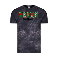 Cloud Black Merry Christmas Vintage Tee - CowhideDigitalArt