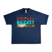 Navy little sister biggest fan Urban Heavy Tee - HRA Design Shop