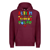 Burgundy autism is my superpower Premium Hoodie - LillyAllenDesigns