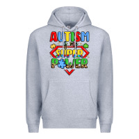 Heather Grey autism is my superpower Premium Hoodie - LillyAllenDesigns