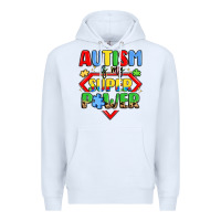 White autism is my superpower Premium Hoodie - LillyAllenDesigns