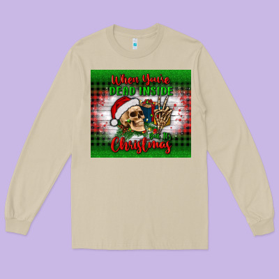 When You’re Dead Inside But It's Christmas Tumbler Long Sleeve Tee Designed By Bundleandbundleshop