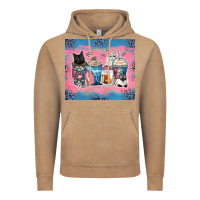 Vintage Coffee cat coffee cups Vintage Hoodie - Zillion Design Studio