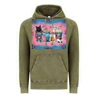Vintage Olive cat coffee cups Vintage Hoodie - Zillion Design Studio