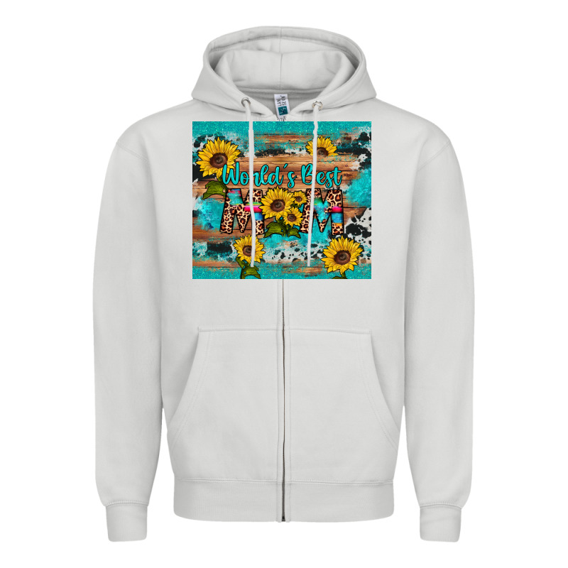 World's Best Mom Sunflower Leopard Cowhide Zipper Hoodie by Artiststas | Teevron