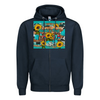 Navy world's best mom sunflower leopard cowhide Zipper Hoodie - Artiststas