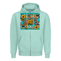 Seafoam world's best mom sunflower leopard cowhide Zipper Hoodie - Artiststas