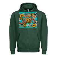 Sports Green world's best mom sunflower leopard cowhide Zipper Hoodie - Artiststas