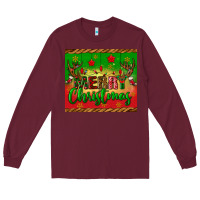 Burgundy merry christmas tumbler Long Sleeve Tee - BundleAndBundleShop